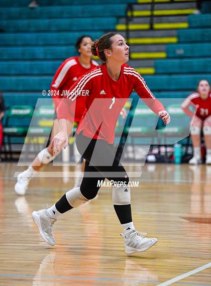 Thumbnail 3 in McMullen County vs Richards (UIL Volleyball 1A Region III Semifinal) photogallery.