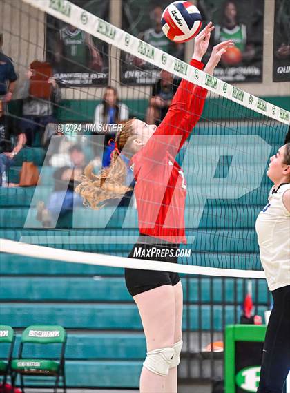 Thumbnail 3 in McMullen County vs Richards (UIL Volleyball 1A Region III Semifinal) photogallery.