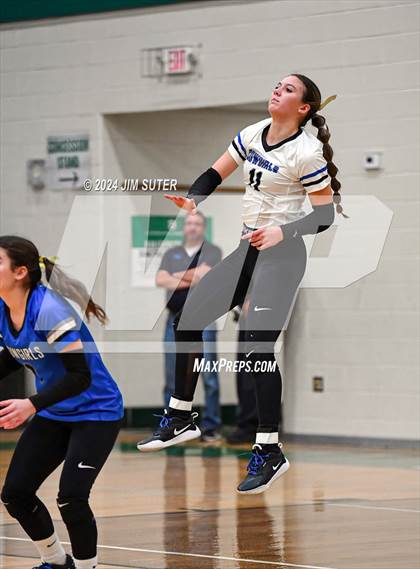 Thumbnail 3 in McMullen County vs Richards (UIL Volleyball 1A Region III Semifinal) photogallery.