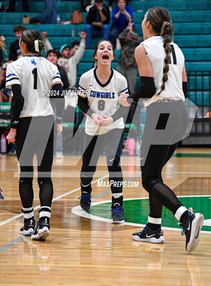 Thumbnail 1 in McMullen County vs Richards (UIL Volleyball 1A Region III Semifinal) photogallery.