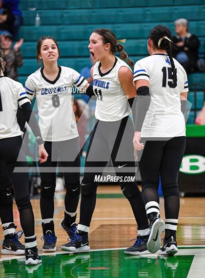 Thumbnail 1 in McMullen County vs Richards (UIL Volleyball 1A Region III Semifinal) photogallery.
