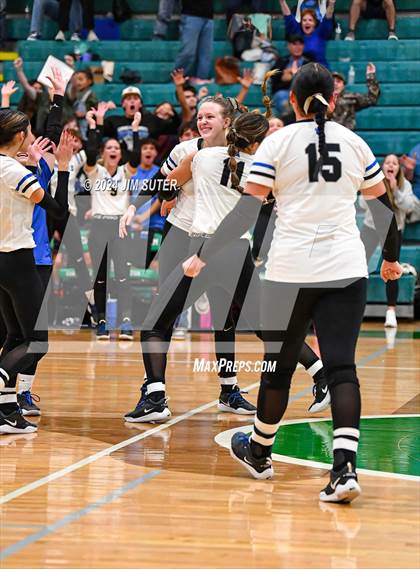Thumbnail 1 in McMullen County vs Richards (UIL Volleyball 1A Region III Semifinal) photogallery.