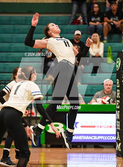 Thumbnail 3 in McMullen County vs Richards (UIL Volleyball 1A Region III Semifinal) photogallery.