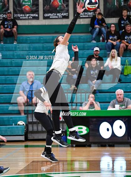 Thumbnail 3 in McMullen County vs Richards (UIL Volleyball 1A Region III Semifinal) photogallery.