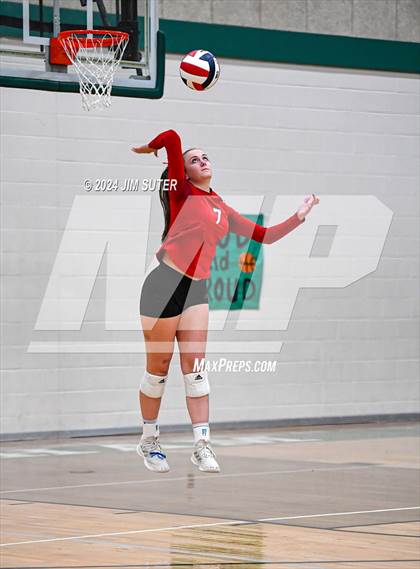 Thumbnail 2 in McMullen County vs Richards (UIL Volleyball 1A Region III Semifinal) photogallery.