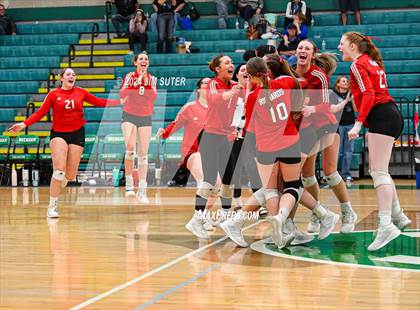 Thumbnail 1 in McMullen County vs Richards (UIL Volleyball 1A Region III Semifinal) photogallery.