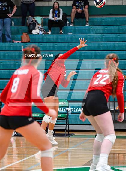 Thumbnail 3 in McMullen County vs Richards (UIL Volleyball 1A Region III Semifinal) photogallery.