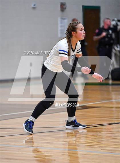 Thumbnail 3 in McMullen County vs Richards (UIL Volleyball 1A Region III Semifinal) photogallery.