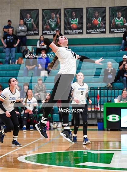 Thumbnail 3 in McMullen County vs Richards (UIL Volleyball 1A Region III Semifinal) photogallery.