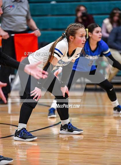 Thumbnail 3 in McMullen County vs Richards (UIL Volleyball 1A Region III Semifinal) photogallery.