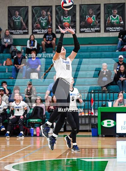 Thumbnail 3 in McMullen County vs Richards (UIL Volleyball 1A Region III Semifinal) photogallery.