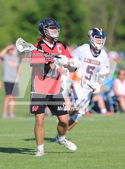 Thumbnail 1 in Lincoln Rampage vs Omaha Westside (NHSLA Quarterfinal Playoff) photogallery.
