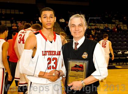 Thumbnail 2 in Bishop Gorman vs. Orange Lutheran (Hoophall West Tournament)  photogallery.