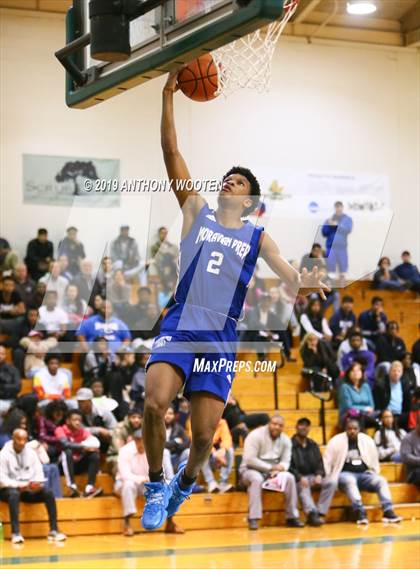 Thumbnail 3 in Northwood Temple Academy vs. Moravian Prep (Hoops and Dreams Showcase Fayetteville, NC) photogallery.