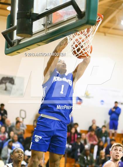 Thumbnail 2 in Northwood Temple Academy vs. Moravian Prep (Hoops and Dreams Showcase Fayetteville, NC) photogallery.