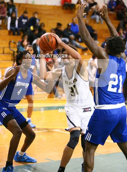 Thumbnail 3 in Northwood Temple Academy vs. Moravian Prep (Hoops and Dreams Showcase Fayetteville, NC) photogallery.