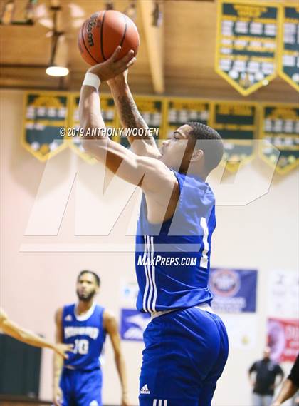 Thumbnail 3 in Northwood Temple Academy vs. Moravian Prep (Hoops and Dreams Showcase Fayetteville, NC) photogallery.