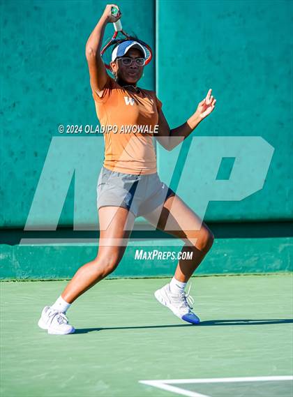 Thumbnail 3 in Seven Lakes vs Westwood (UIL 6A Tennis Final) photogallery.