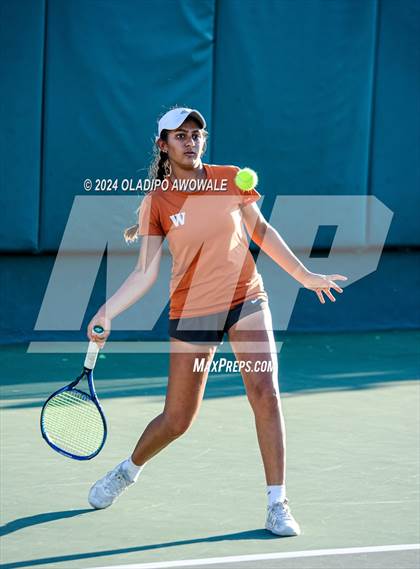 Thumbnail 3 in Seven Lakes vs Westwood (UIL 6A Tennis Final) photogallery.