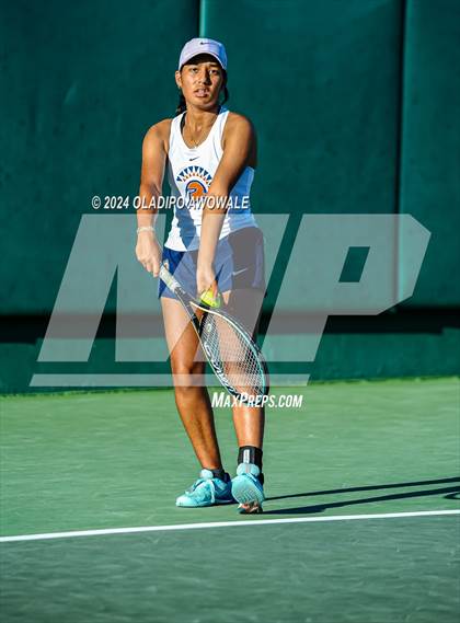 Thumbnail 3 in Seven Lakes vs Westwood (UIL 6A Tennis Final) photogallery.