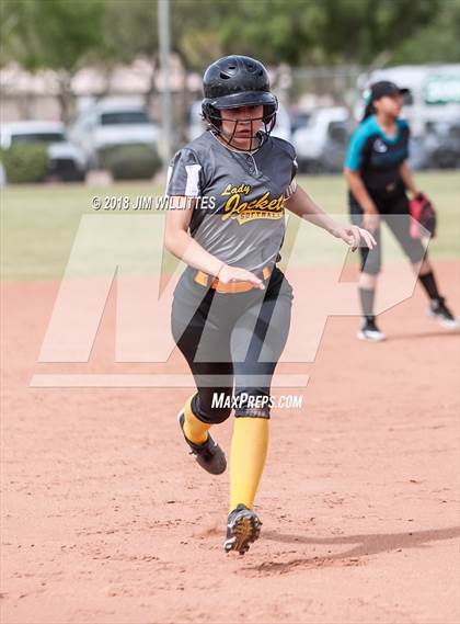 Thumbnail 2 in Tombstone vs. Greyhills Academy (Chandler Prep Softball Classic) photogallery.