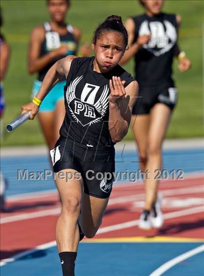 Thumbnail 1 in CIF State Track & Field Championships (Girls Preliminary Track Events) photogallery.