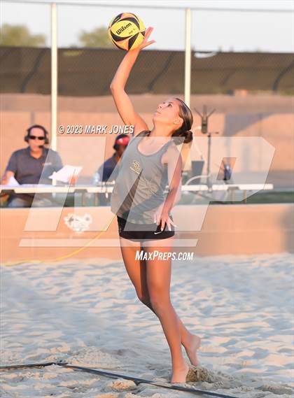 Thumbnail 3 in Salpointe Catholic vs. Valley Christian (AIA Division II Pairs Final) photogallery.