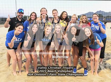 Thumbnail 3 in Salpointe Catholic vs. Valley Christian (AIA Division II Pairs Final) photogallery.