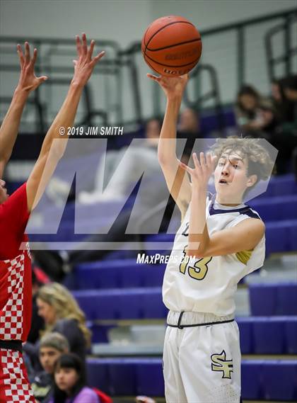 Thumbnail 1 in Santa Fe vs. Socorro (Jalene Berger Allstate Holiday Tournament) photogallery.