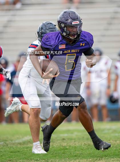 Thumbnail 3 in Jack Britt vs Apex Friendship (Cumberland County Schools Football Jamboree 2023) photogallery.
