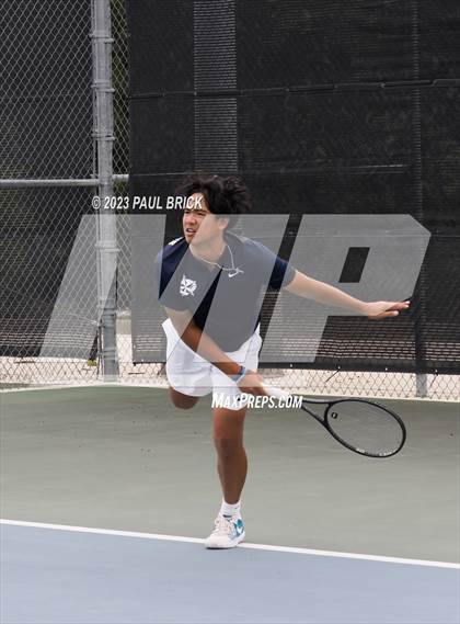 Thumbnail 2 in UIL 6A Tennis Boys and Mixed Doubles Semifinal photogallery.