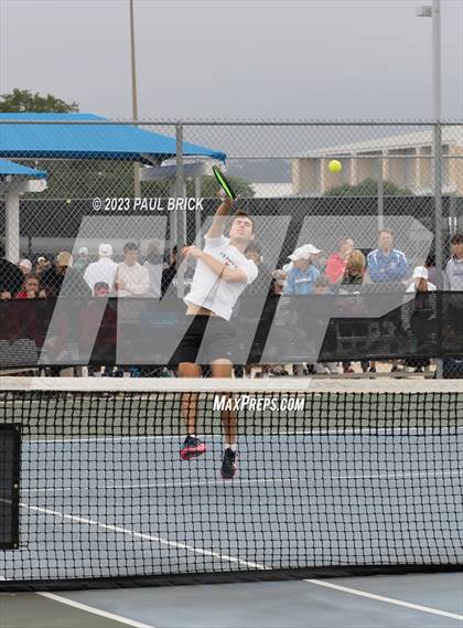 Thumbnail 2 in UIL 6A Tennis Boys and Mixed Doubles Semifinal photogallery.