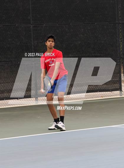 Thumbnail 2 in UIL 6A Tennis Boys and Mixed Doubles Semifinal photogallery.