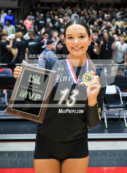 Thumbnail 3 in Wimberley vs. Eagle Mountain (UIL 4A D2 Volleyball Final Medal Ceremony) photogallery.