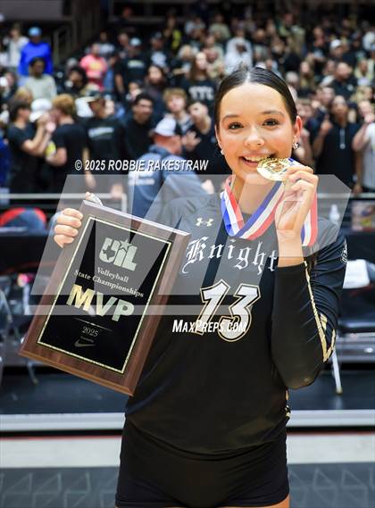 Thumbnail 1 in Wimberley vs. Eagle Mountain (UIL 4A D2 Volleyball Final Medal Ceremony) photogallery.