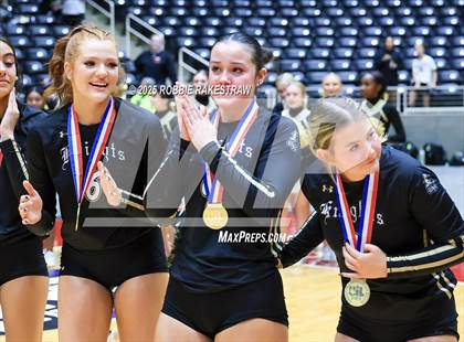Thumbnail 3 in Wimberley vs. Eagle Mountain (UIL 4A D2 Volleyball Final Medal Ceremony) photogallery.