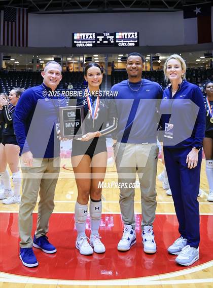 Thumbnail 3 in Wimberley vs. Eagle Mountain (UIL 4A D2 Volleyball Final Medal Ceremony) photogallery.