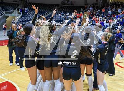 Thumbnail 2 in Wimberley vs. Eagle Mountain (UIL 4A D2 Volleyball Final Medal Ceremony) photogallery.
