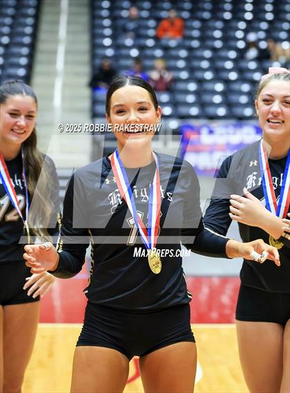 Thumbnail 2 in Wimberley vs. Eagle Mountain (UIL 4A D2 Volleyball Final Medal Ceremony) photogallery.