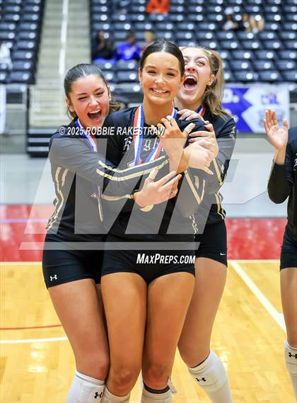 Thumbnail 3 in Wimberley vs. Eagle Mountain (UIL 4A D2 Volleyball Final Medal Ceremony) photogallery.
