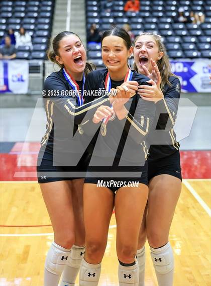 Thumbnail 2 in Wimberley vs. Eagle Mountain (UIL 4A D2 Volleyball Final Medal Ceremony) photogallery.