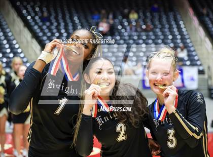 Thumbnail 1 in Wimberley vs. Eagle Mountain (UIL 4A D2 Volleyball Final Medal Ceremony) photogallery.
