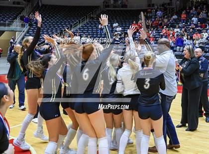 Thumbnail 1 in Wimberley vs. Eagle Mountain (UIL 4A D2 Volleyball Final Medal Ceremony) photogallery.