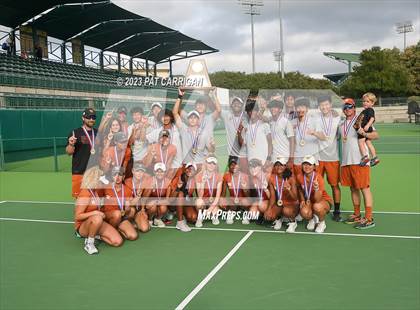 Thumbnail 3 in Round Rock Westwood vs Memorial (UIL 6A Team Tennis Final) photogallery.