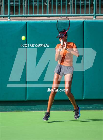 Thumbnail 2 in Round Rock Westwood vs Memorial (UIL 6A Team Tennis Final) photogallery.