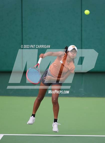 Thumbnail 3 in Round Rock Westwood vs Memorial (UIL 6A Team Tennis Final) photogallery.