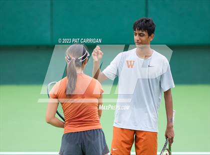 Thumbnail 1 in Round Rock Westwood vs Memorial (UIL 6A Team Tennis Final) photogallery.