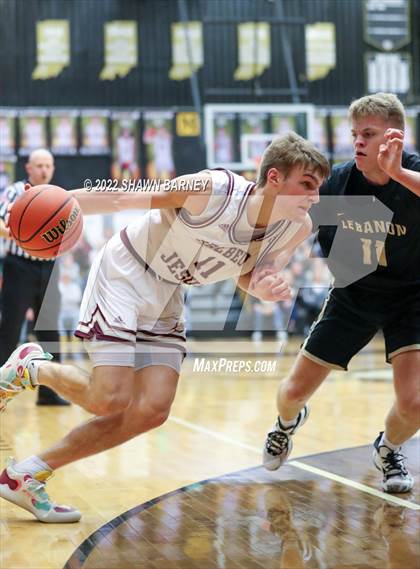 Thumbnail 1 in Lebanon vs. Brebeuf Jesuit Preparatory (IHSAA Class 3A Boys Sectional Round 1) photogallery.