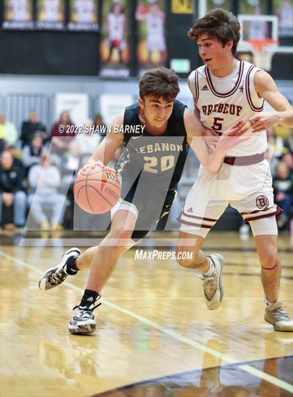 Thumbnail 3 in Lebanon vs. Brebeuf Jesuit Preparatory (IHSAA Class 3A Boys Sectional Round 1) photogallery.