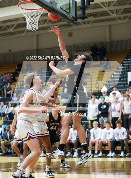 Thumbnail 2 in Lebanon vs. Brebeuf Jesuit Preparatory (IHSAA Class 3A Boys Sectional Round 1) photogallery.